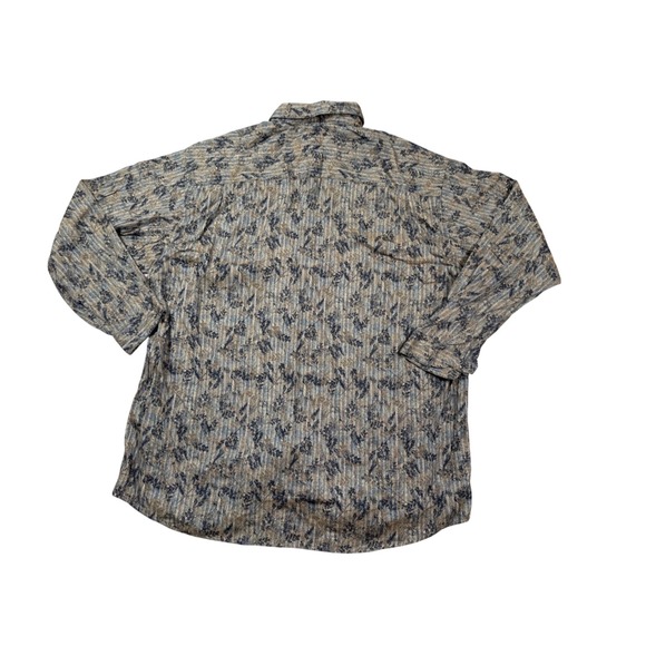JHANE BARNES XL Button Up Shirt Abstract Leaf Print Men's Long‎ Sleeve - Picture 6 of 10